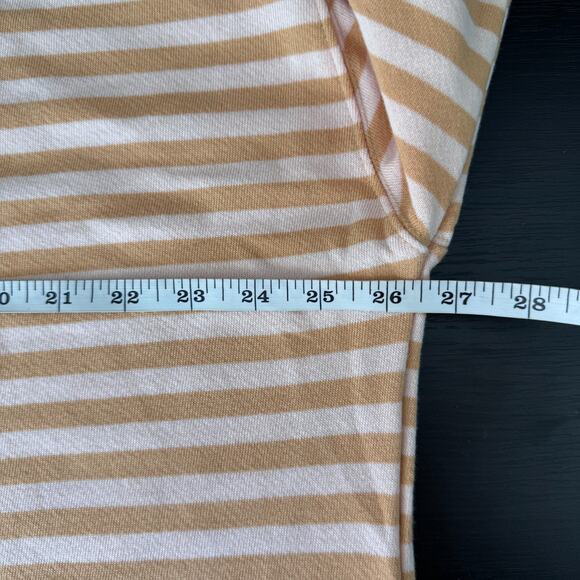 Free People Sweatshirt Womens XL Classic Striped Oversized Crewneck Latte NEW - Picture 8 of 10